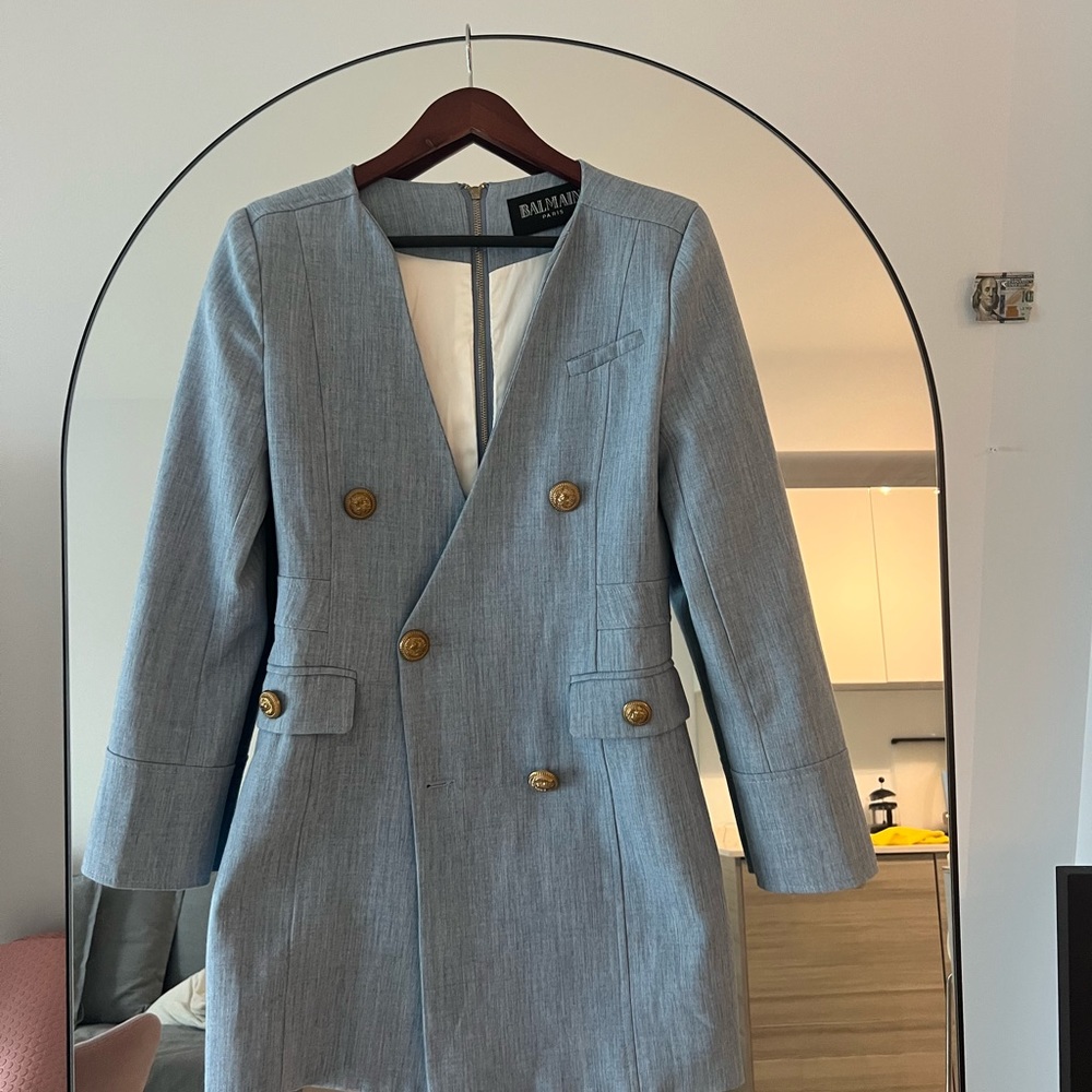 Balmain blazer size S (0-2) light blue